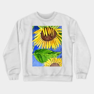 Bright Sunflowers Mixed Media Art Crewneck Sweatshirt